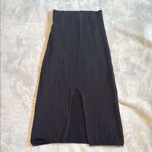 FREE PEOPLE Black Ribbed Midi Skirt
